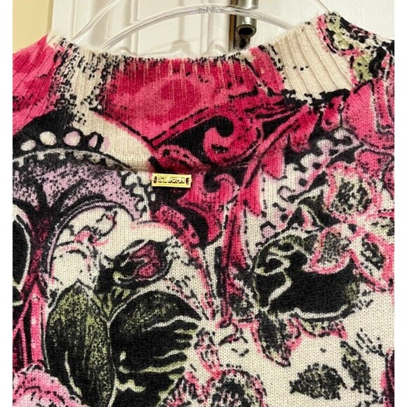 ST. JOHN by Marie Gray 100% CASHMERE PINK Floral SLEEVELESS TOP SIZE Large Tank - Picture 7 of 11